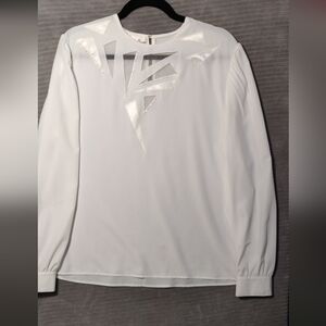 Philippe Marques White Triangle Panel Blouse